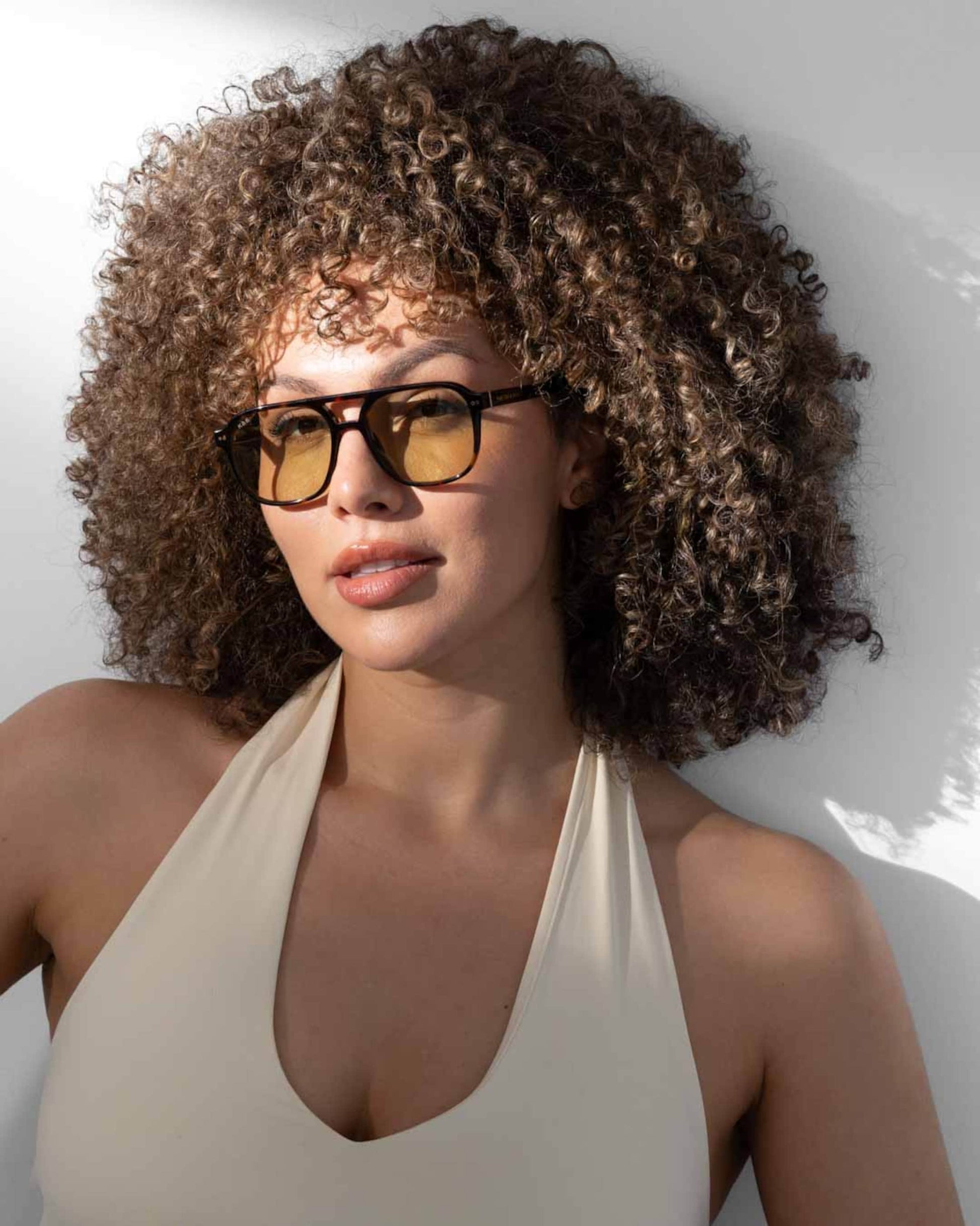 Zurich Oversize Small Crystal Tortoise Brown