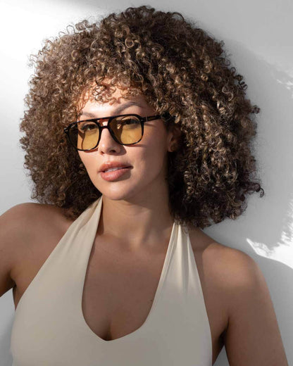 Zurich Oversize Crystal Tortoise Brown