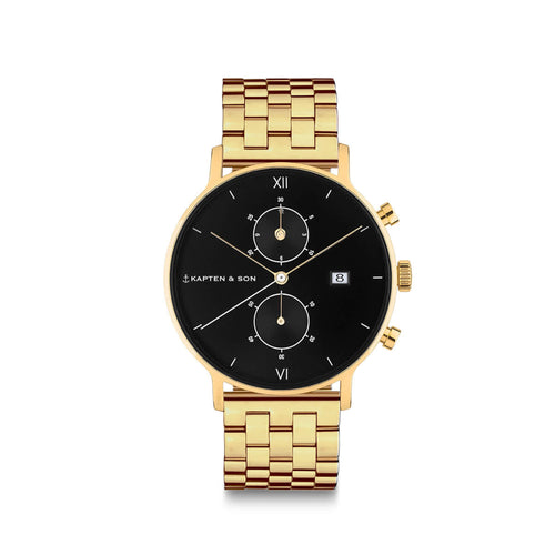 Chrono Small Gold Black Steel