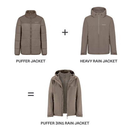 Puffer 3in1 Rain Jacket All Black