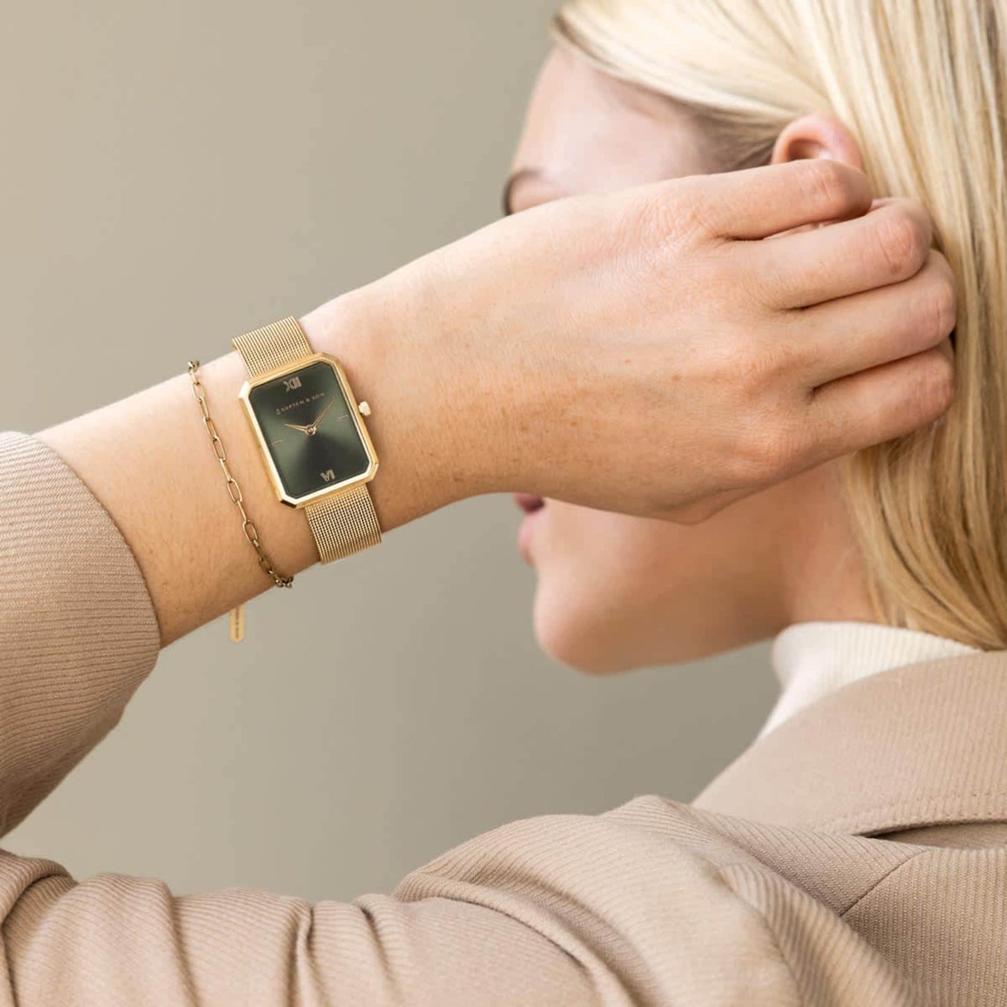 Grace Gold Green Mesh