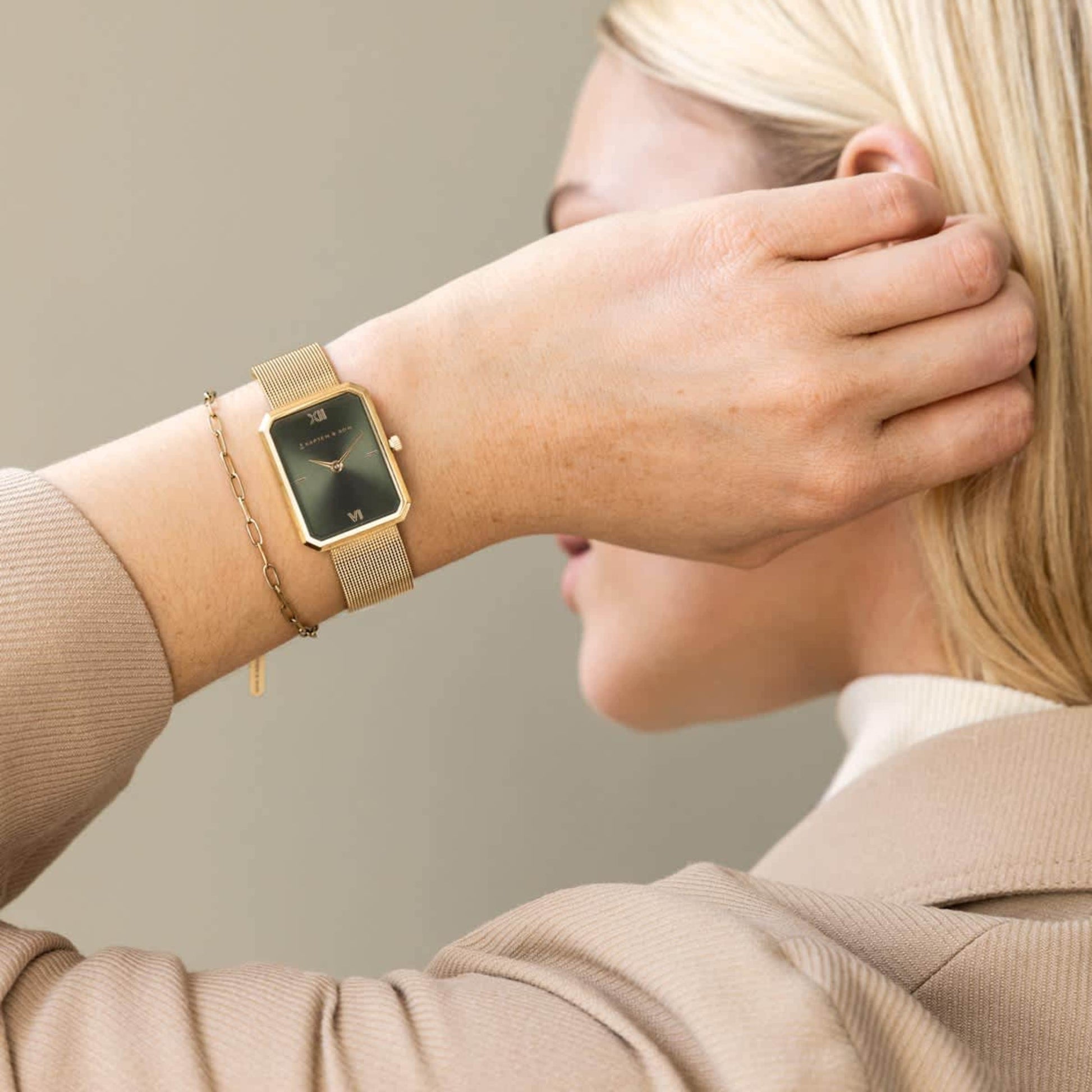 Grace Gold Green Mesh