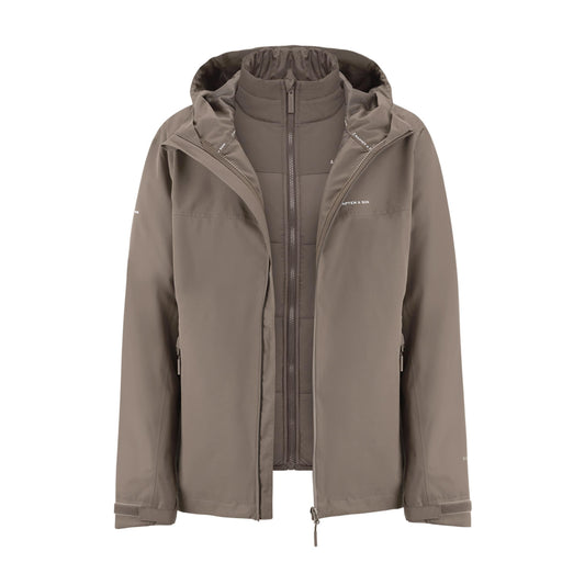 Puffer 3in1 Rain Jacket Taupe