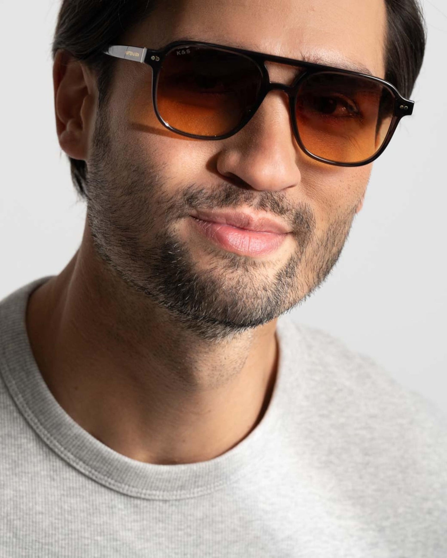 Zurich Oversize Small Crystal Tortoise Brown