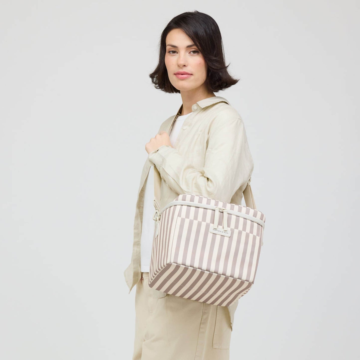 Oulu Cooling Bag Muted Rose Striped