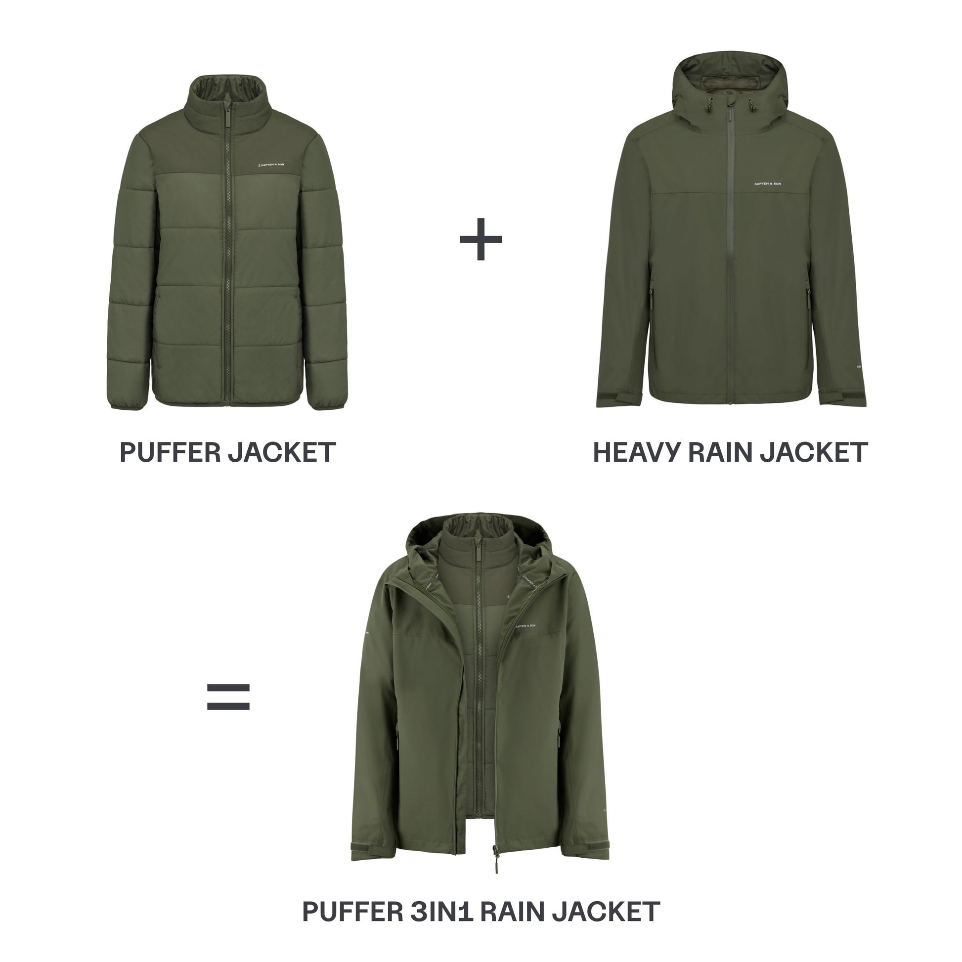 Puffer 3in1 Rain Jacket Leo Dark Grey