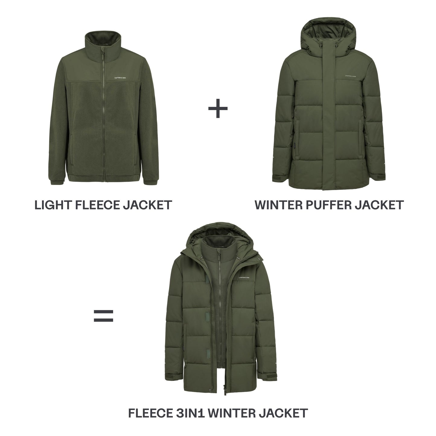 Fleece 3in1 Winter Jacket All Black
