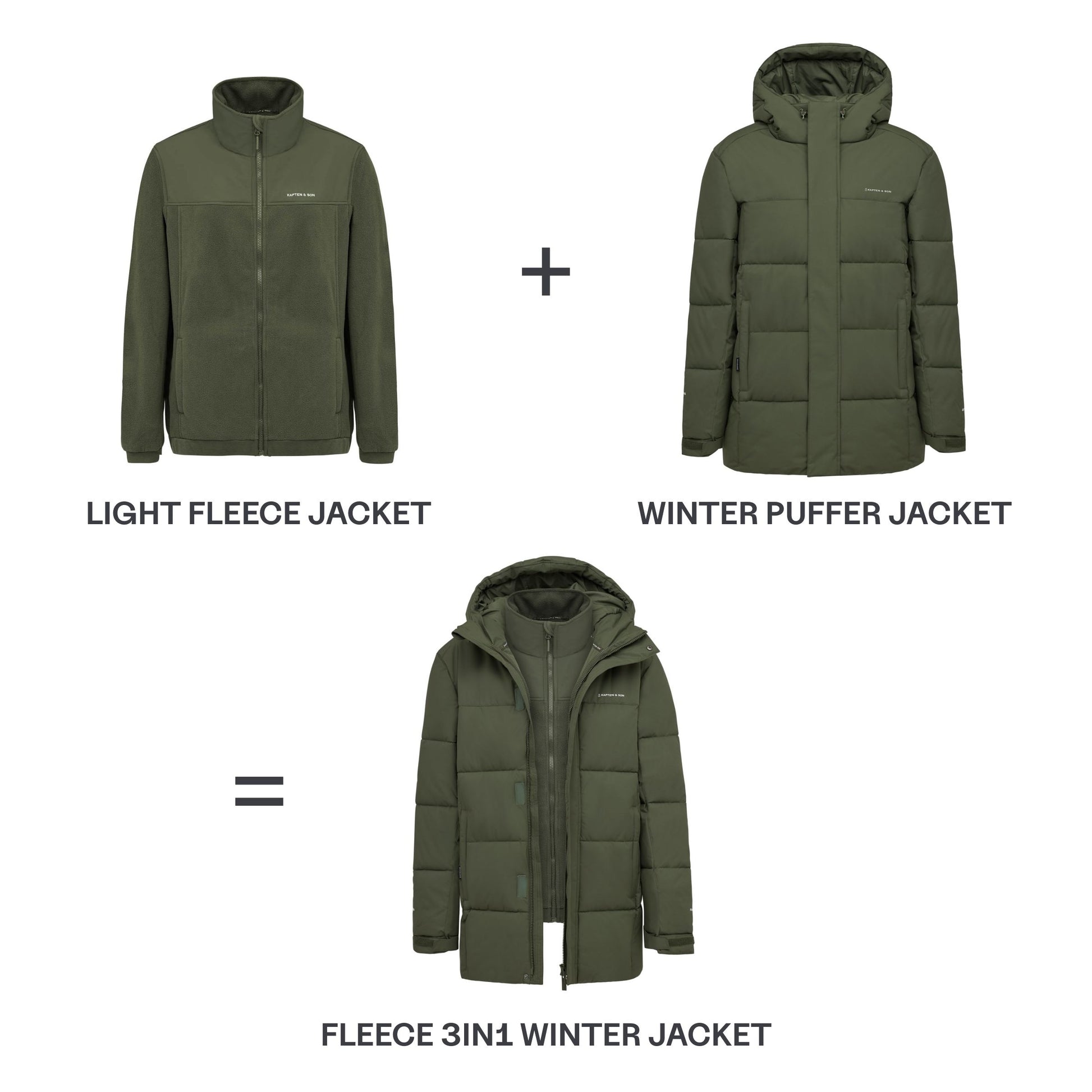 Fleece 3in1 Winter Jacket All Black