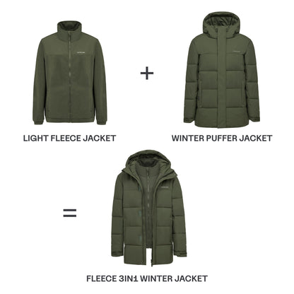Fleece 3in1 Winter Jacket Olive