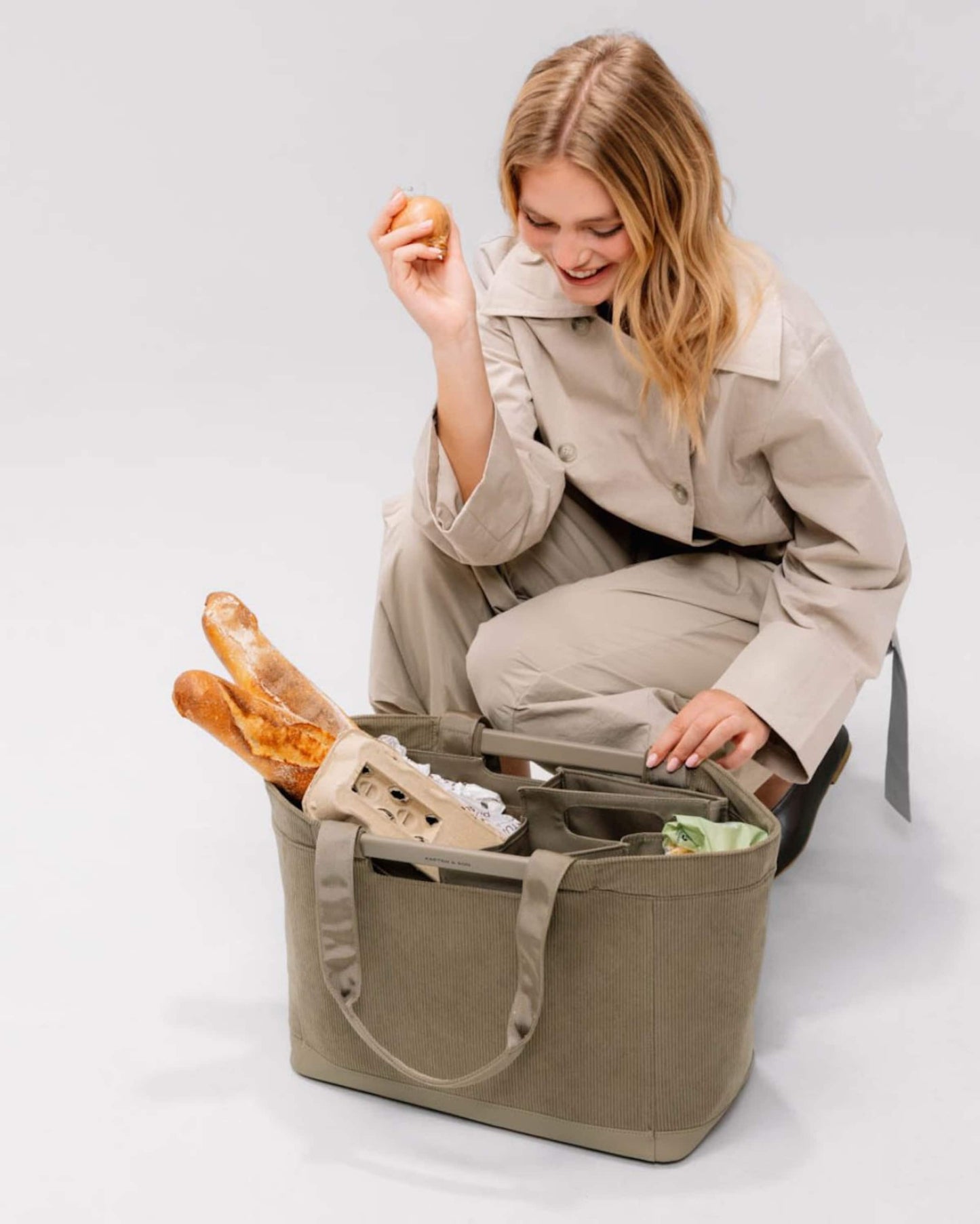 Vaasa Shopping Basket Cord Dusty Khaki