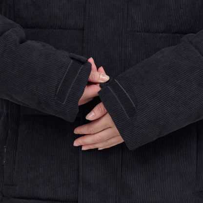 Winter Puffer Jacket Cord All Black