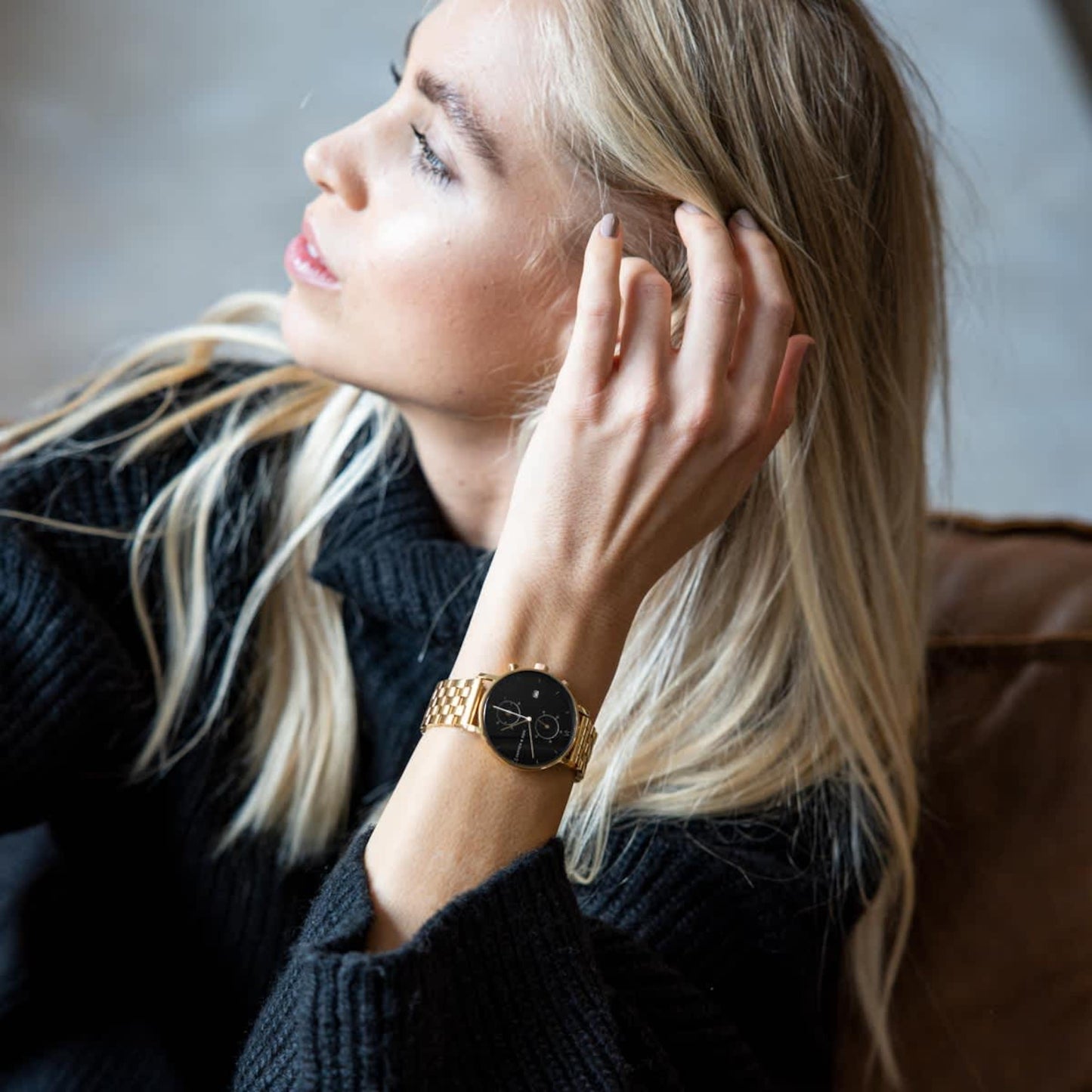 Chrono Small Gold Black Steel