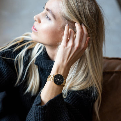 Chrono Small Gold Black Steel