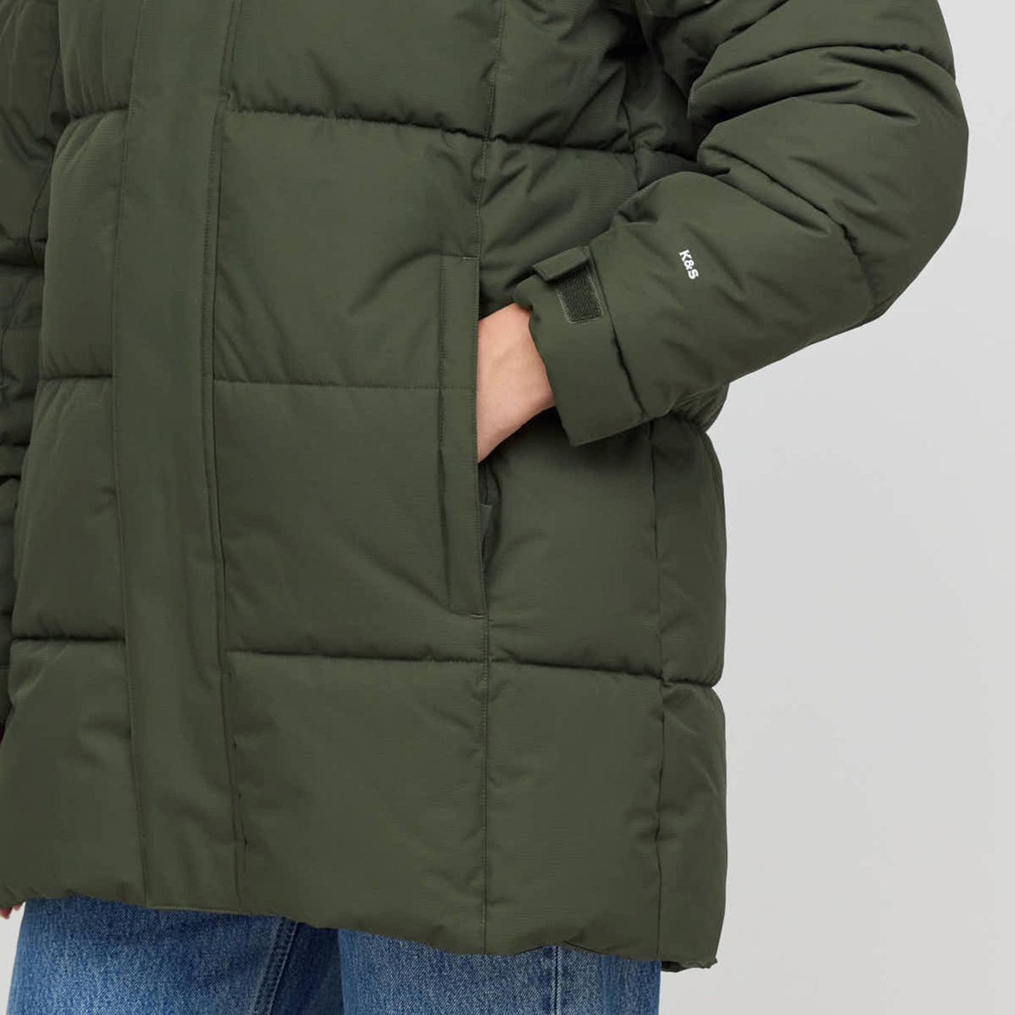 Winter Puffer Jacket Cord All Black