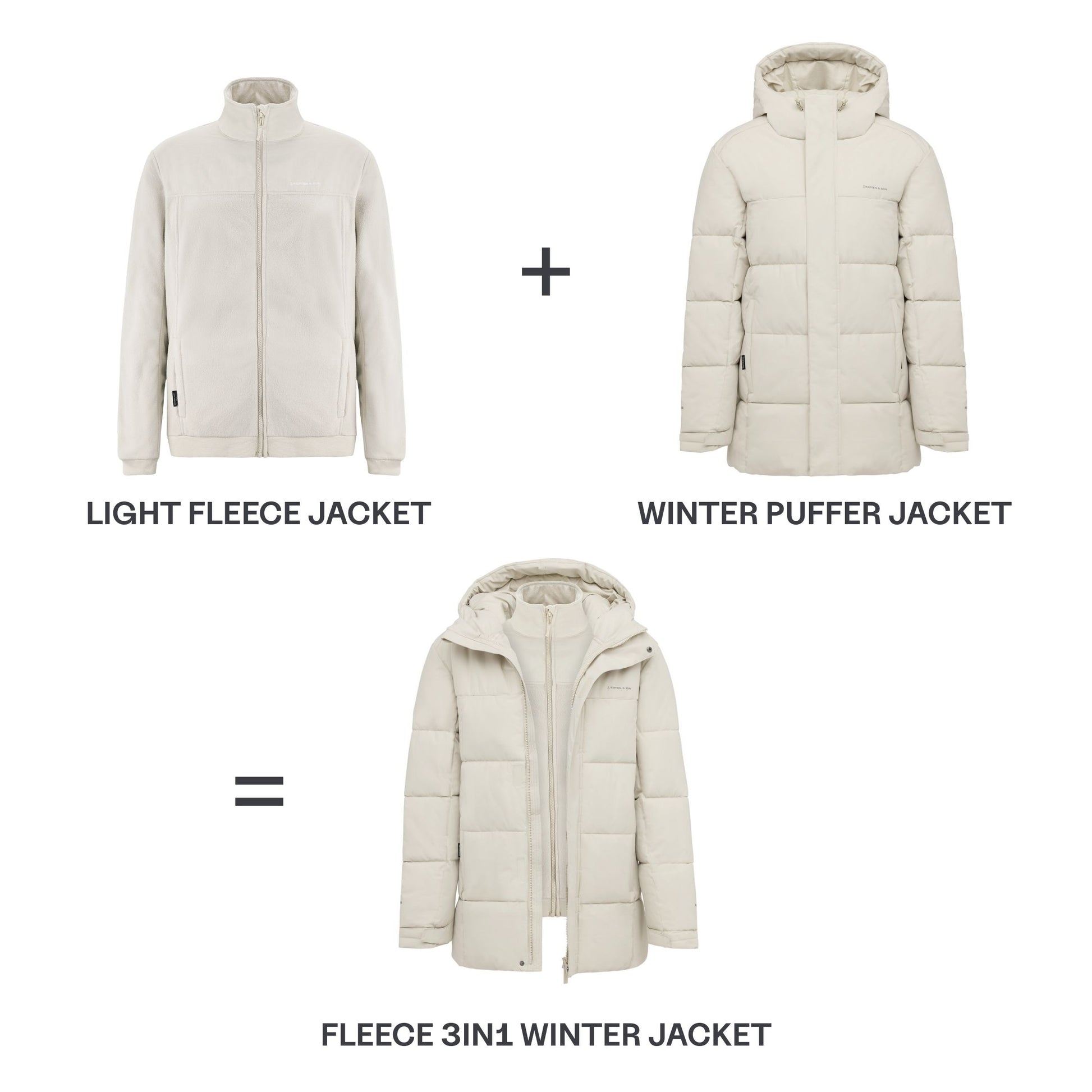 Fleece 3in1 Winter Jacket All Black