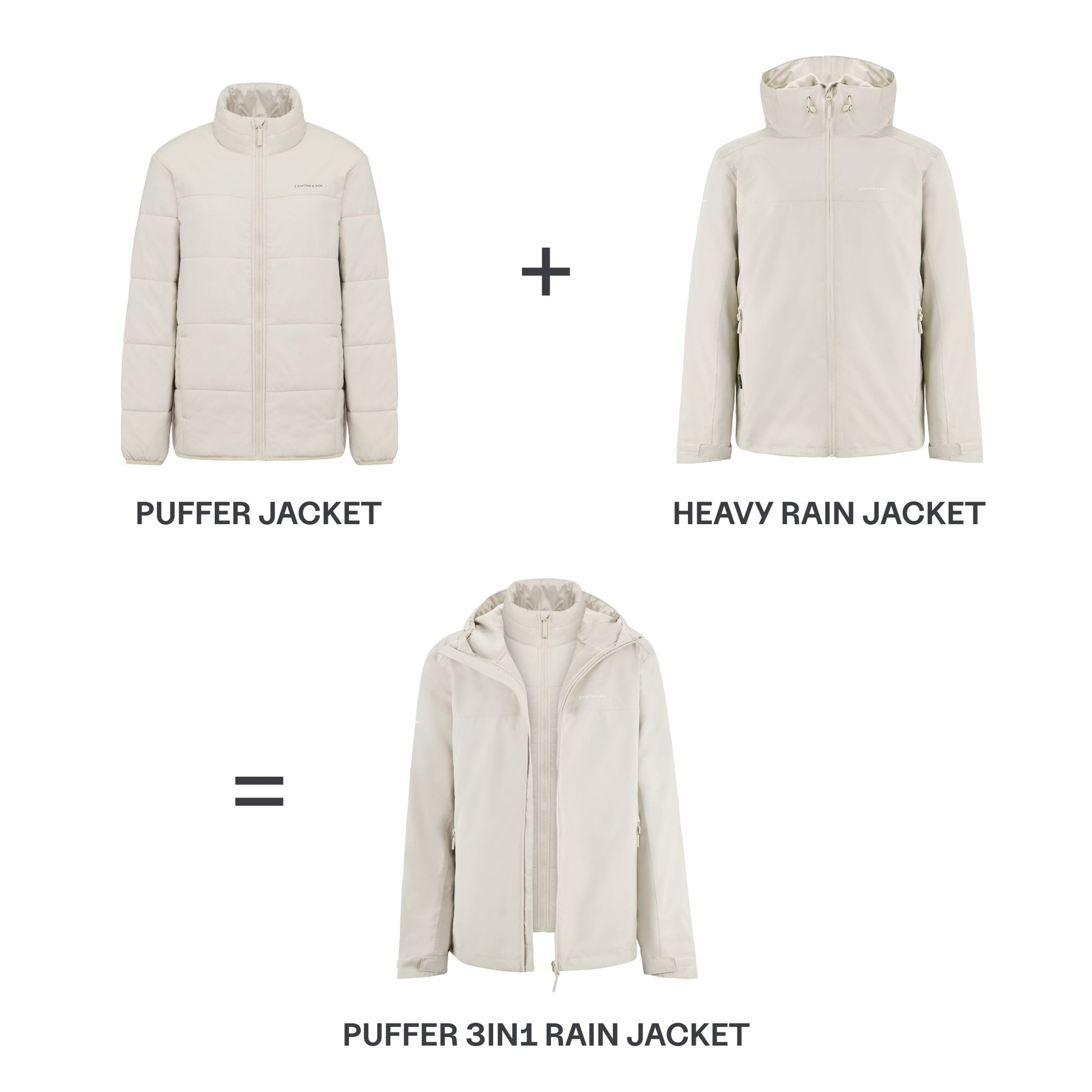 Puffer 3in1 Rain Jacket Leo Dark Grey