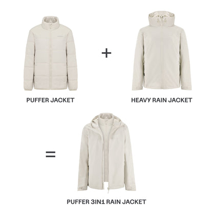 Puffer 3in1 Rain Jacket Taupe