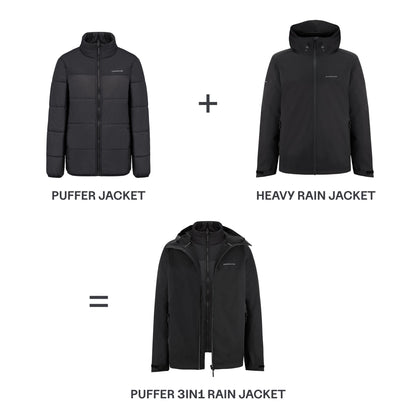 Puffer 3in1 Rain Jacket Taupe