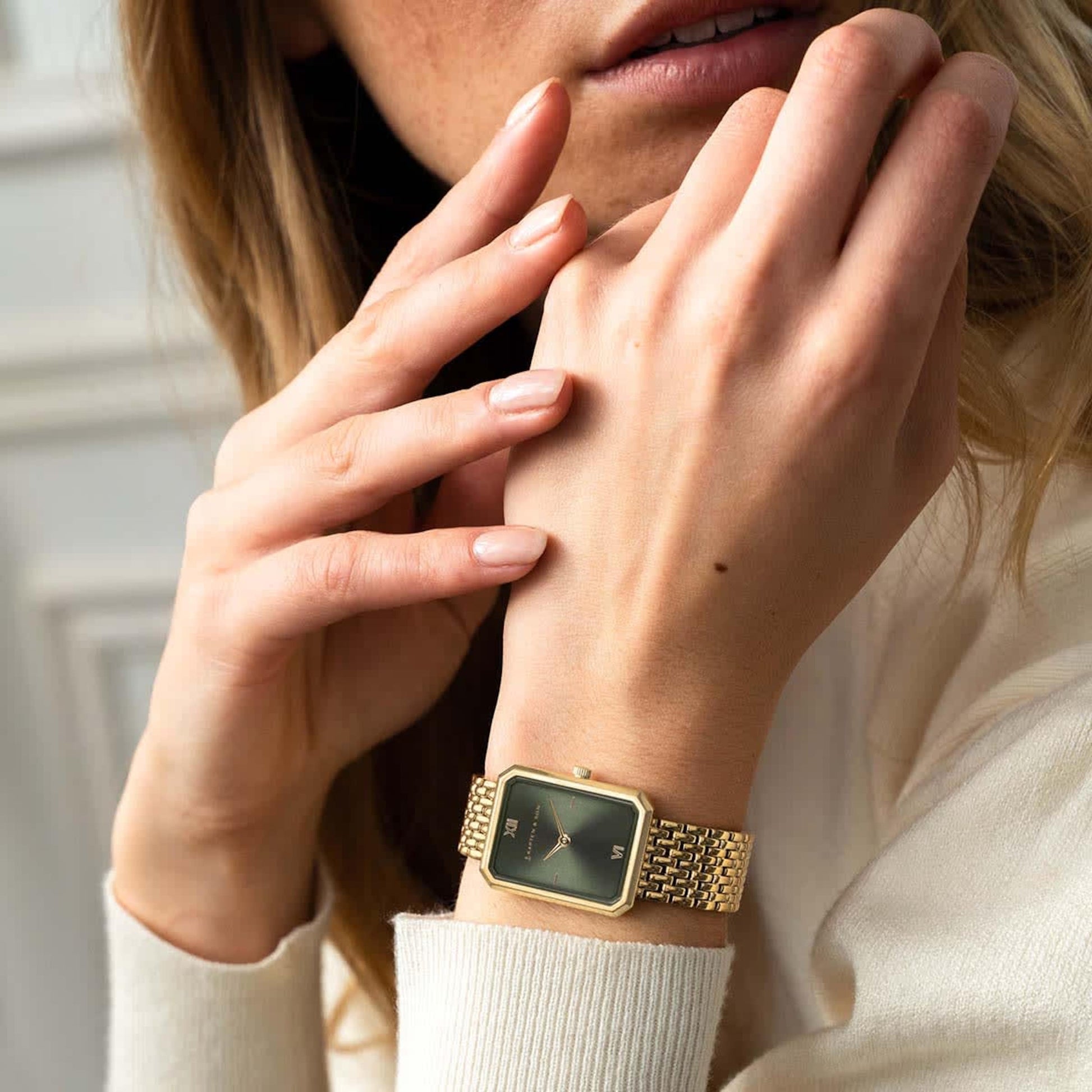Grace Gold Green Woven Steel