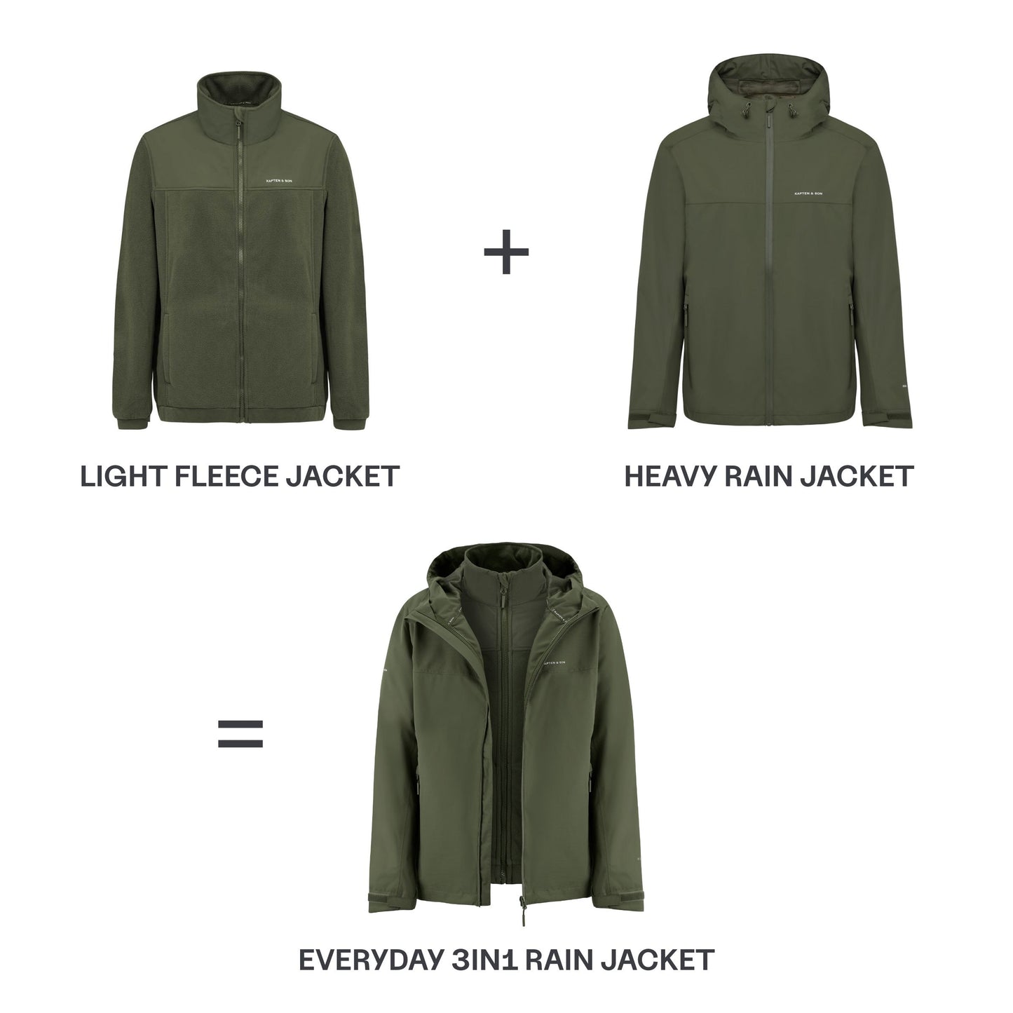 Everyday 3in1 Rain Jacket Olive