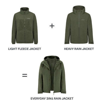 Everyday 3in1 Rain Jacket Leo Dark Brown