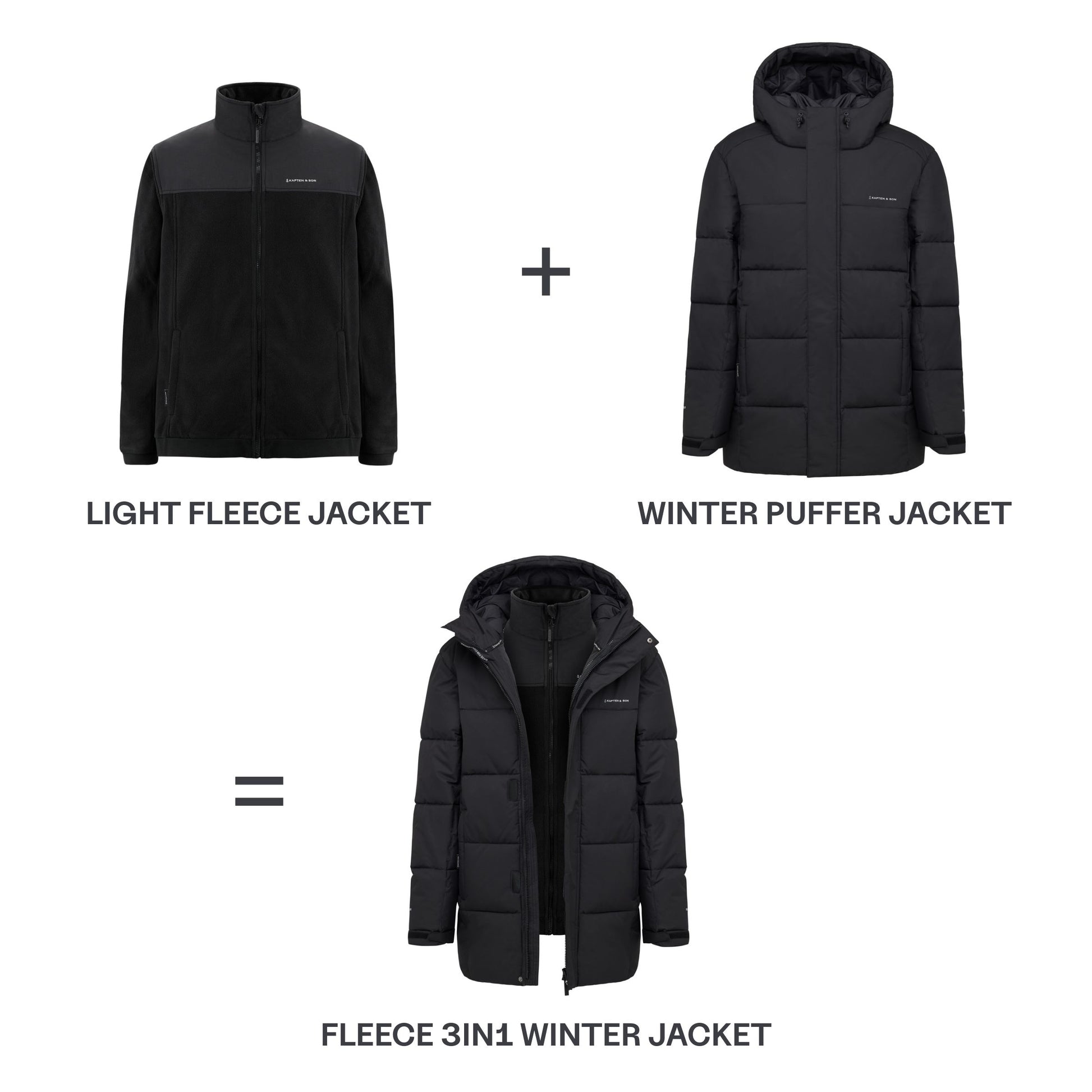 Fleece 3in1 Winter Jacket Olive